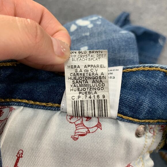 True Religion Bleach Splatter Jeans Women 25 Skinny Denim Low Rise Denim Stretch - Picture 13 of 15